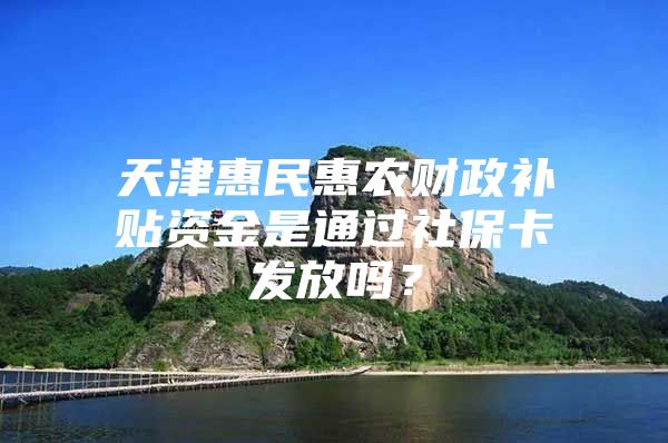 天津惠民惠农财政补贴资金是通过社保卡发放吗？