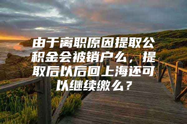 由于离职原因提取公积金会被销户么，提取后以后回上海还可以继续缴么？