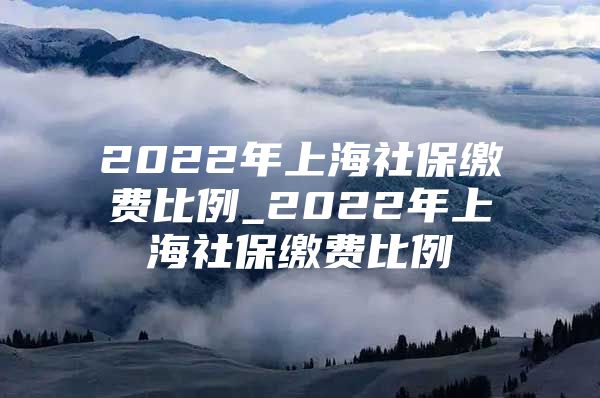 2022年上海社保缴费比例_2022年上海社保缴费比例