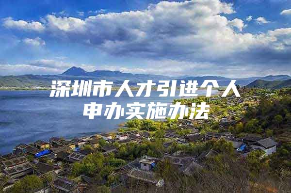 深圳市人才引进个人申办实施办法