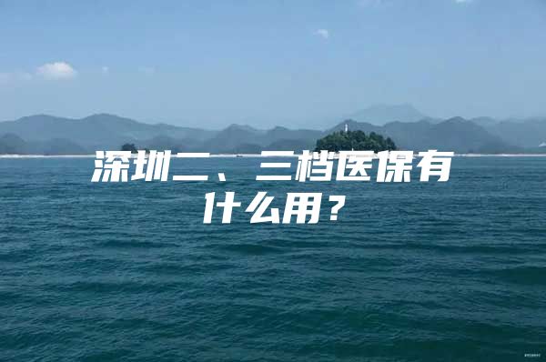 深圳二、三档医保有什么用？