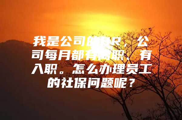 我是公司的HR，公司每月都有离职、有入职。怎么办理员工的社保问题呢？