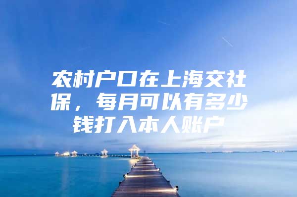 农村户口在上海交社保，每月可以有多少钱打入本人账户