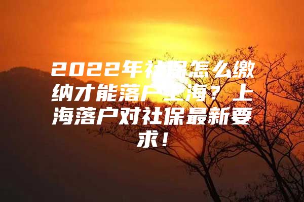 2022年社保怎么缴纳才能落户上海？上海落户对社保最新要求！