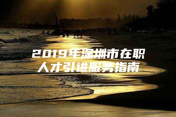 2019年深圳市在职人才引进服务指南