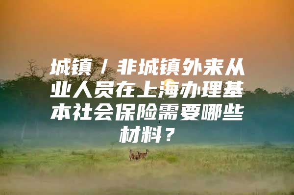 城镇／非城镇外来从业人员在上海办理基本社会保险需要哪些材料？