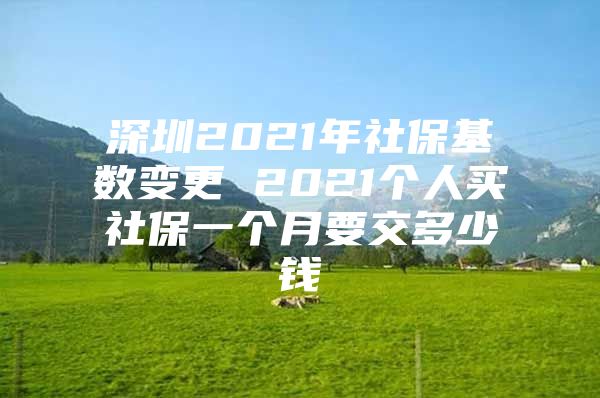 深圳2021年社保基数变更 2021个人买社保一个月要交多少钱