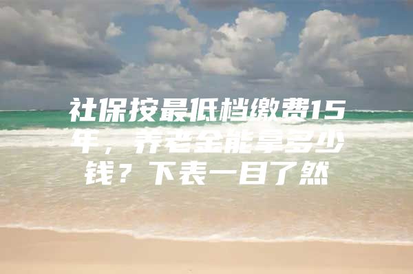 社保按最低档缴费15年，养老金能拿多少钱？下表一目了然