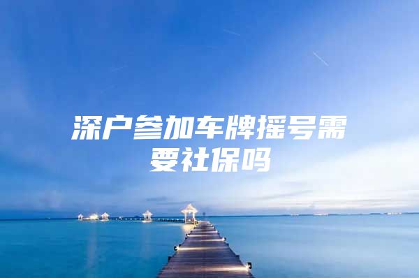 深户参加车牌摇号需要社保吗