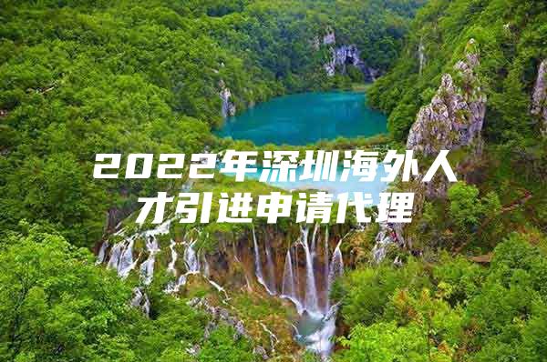 2022年深圳海外人才引进申请代理