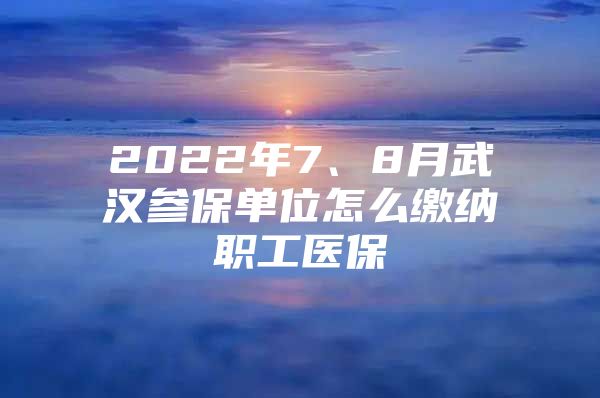 2022年7、8月武汉参保单位怎么缴纳职工医保