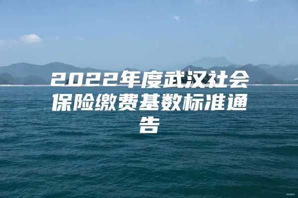 2022年度武汉社会保险缴费基数标准通告