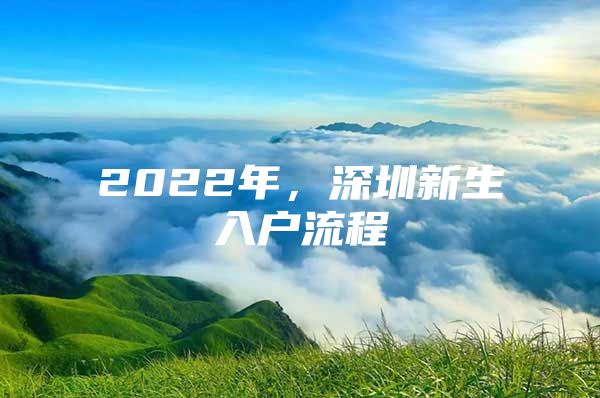 2022年，深圳新生入户流程