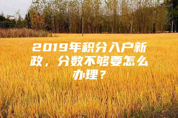 2019年积分入户新政，分数不够要怎么办理？