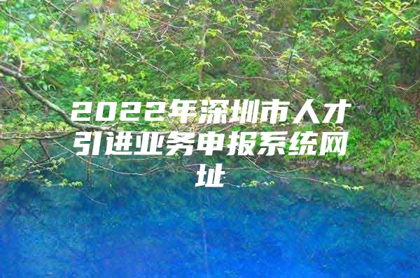 2022年深圳市人才引进业务申报系统网址