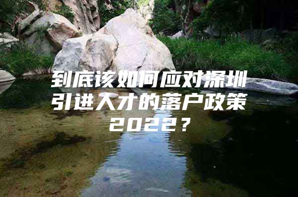 到底该如何应对深圳引进人才的落户政策2022？