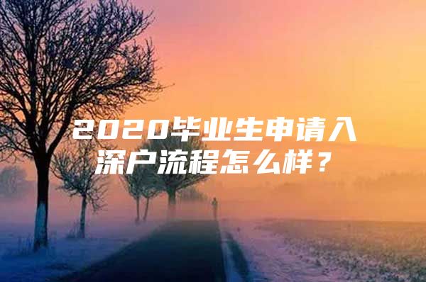 2020毕业生申请入深户流程怎么样？