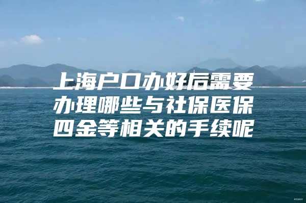 上海户口办好后需要办理哪些与社保医保四金等相关的手续呢