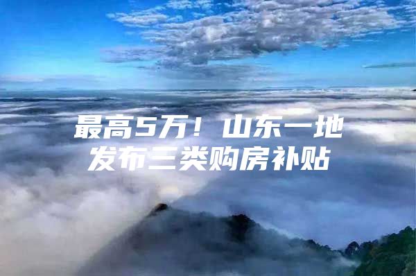 最高5万！山东一地发布三类购房补贴