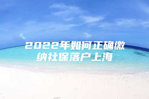 2022年如何正确缴纳社保落户上海