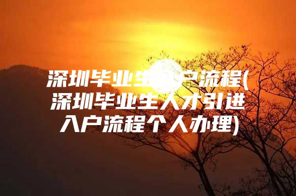 深圳毕业生入户流程(深圳毕业生人才引进入户流程个人办理)