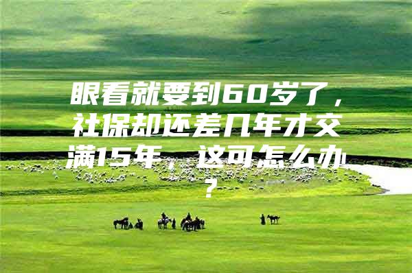 眼看就要到60岁了，社保却还差几年才交满15年，这可怎么办？