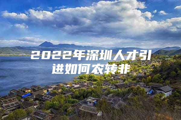 2022年深圳人才引进如何农转非