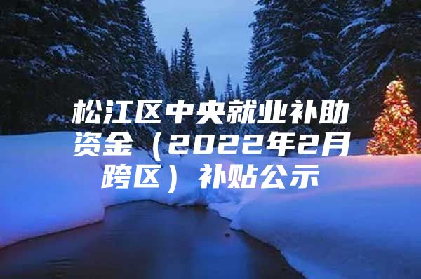 松江区中央就业补助资金（2022年2月跨区）补贴公示