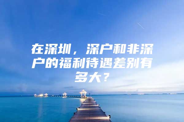 在深圳，深户和非深户的福利待遇差别有多大？