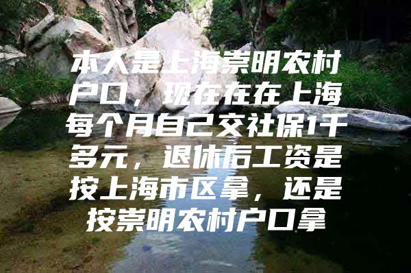 本人是上海崇明农村户口，现在在在上海每个月自己交社保1千多元，退休后工资是按上海市区拿，还是按崇明农村户口拿