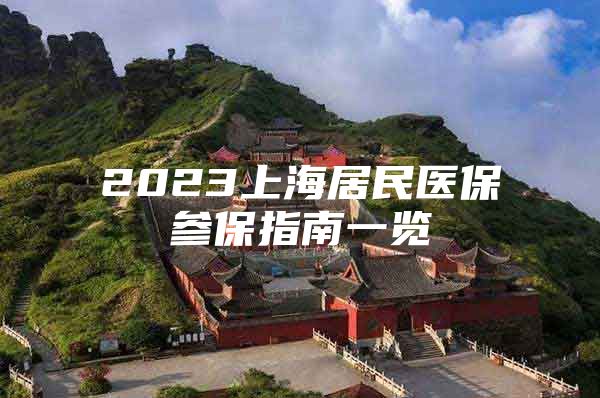 2023上海居民医保参保指南一览