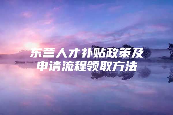 东营人才补贴政策及申请流程领取方法