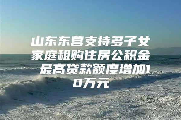 山东东营支持多子女家庭租购住房公积金 最高贷款额度增加10万元