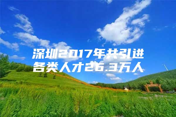 深圳2017年共引进各类人才26.3万人