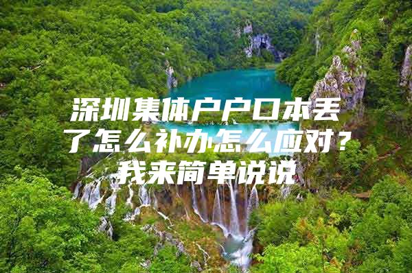 深圳集体户户口本丢了怎么补办怎么应对？我来简单说说