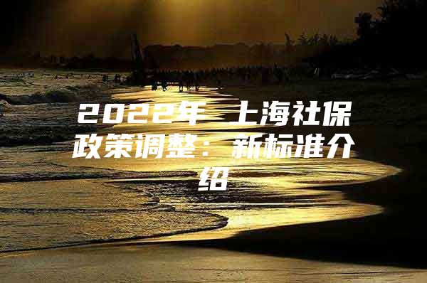 2022年 上海社保政策调整：新标准介绍