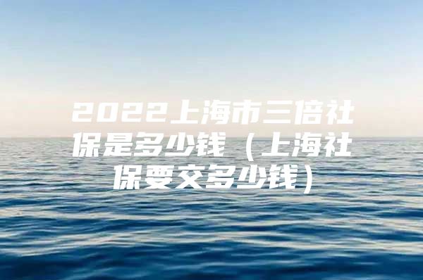 2022上海市三倍社保是多少钱（上海社保要交多少钱）