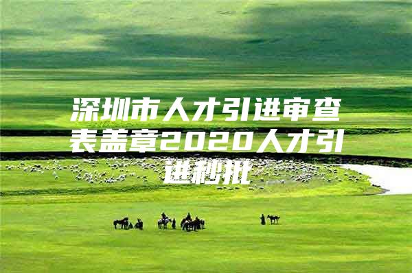 深圳市人才引进审查表盖章2020人才引进秒批