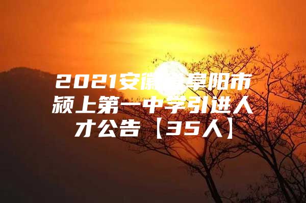 2021安徽省阜阳市颍上第一中学引进人才公告【35人】