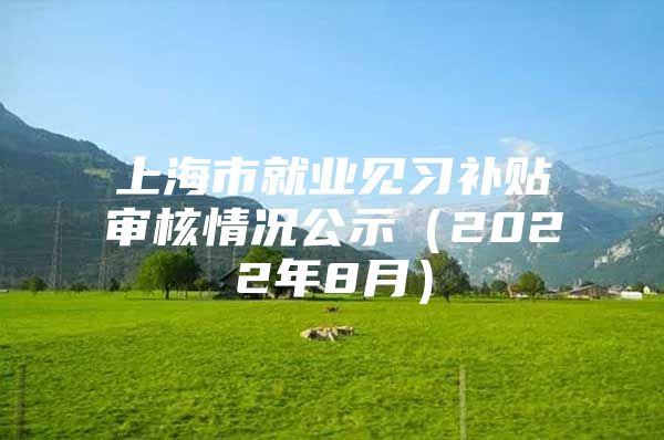 上海市就业见习补贴审核情况公示（2022年8月）