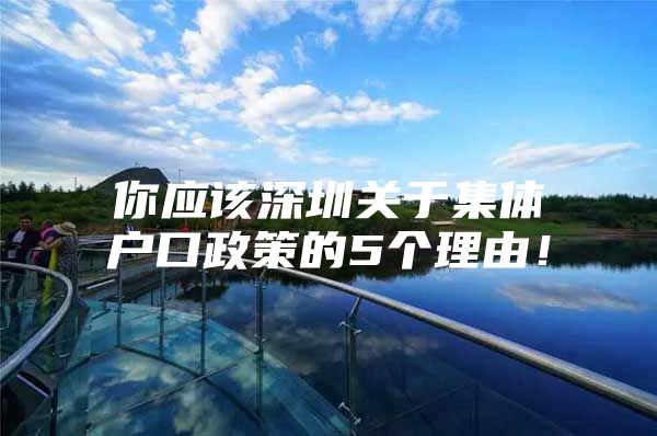 你应该深圳关于集体户口政策的5个理由！