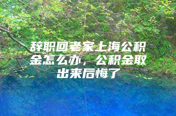 辞职回老家上海公积金怎么办，公积金取出来后悔了