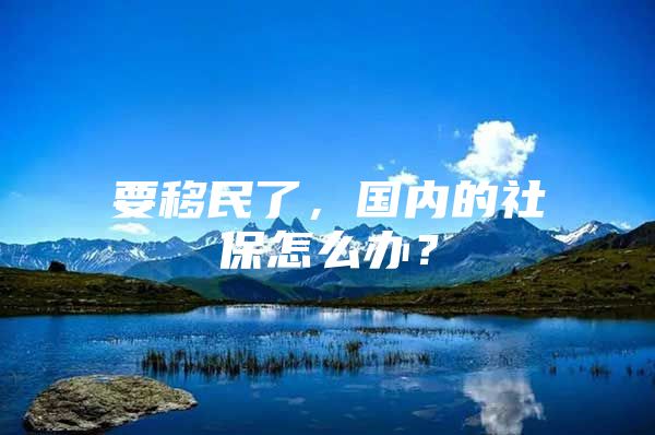 要移民了，国内的社保怎么办？