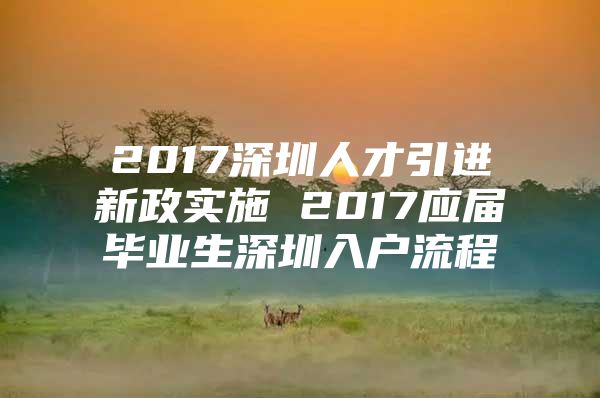 2017深圳人才引进新政实施 2017应届毕业生深圳入户流程