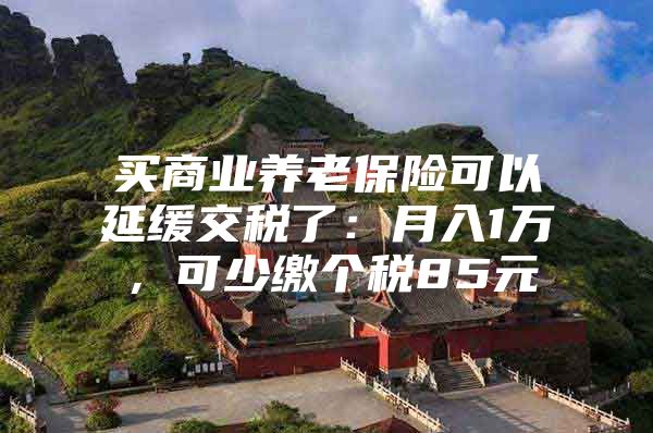 买商业养老保险可以延缓交税了：月入1万，可少缴个税85元