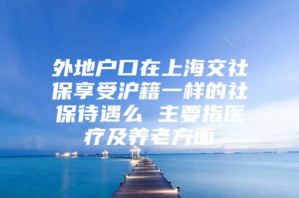 外地户口在上海交社保享受沪籍一样的社保待遇么 主要指医疗及养老方面