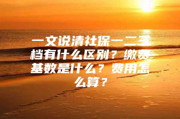 一文说清社保一二三档有什么区别？缴费基数是什么？费用怎么算？