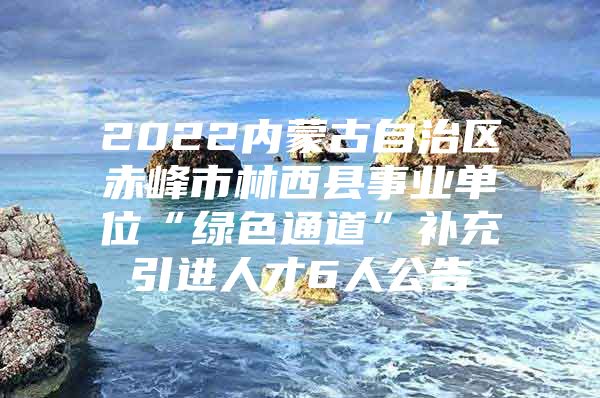 2022内蒙古自治区赤峰市林西县事业单位“绿色通道”补充引进人才6人公告