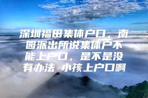 深圳福田集体户口，南园派出所说集体户不能上户口，是不是没有办法給小孩上户口啊