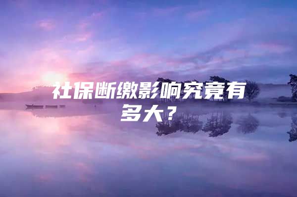 社保断缴影响究竟有多大？